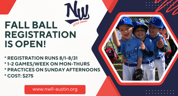 Fall Ball registration is open through 8/31/25!