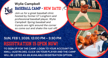 Wylie Campbell Baseball Camp, Sun, 2/1/26